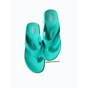 Okabashi Maui Aqua flip flops wedge Sandals comfort footwear M/ L 8